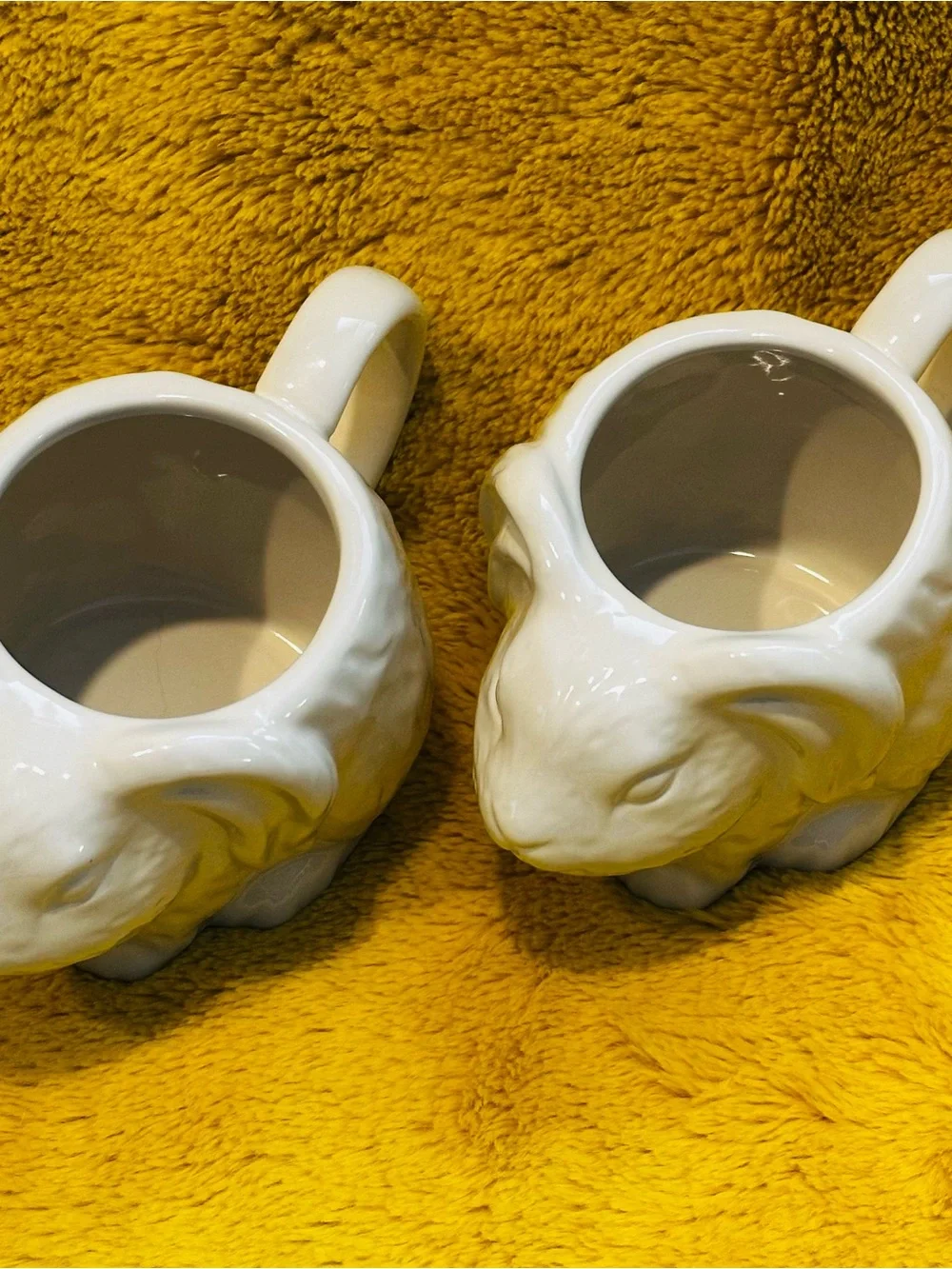 THRESHOLD Stoneware Figural BUNNY Mug White Target Decor Cup Glass Rabbit “2”